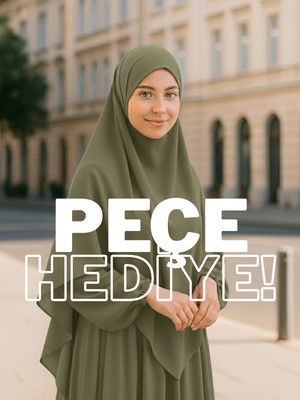 Medine Ipeği Sufle Elbise Peçe Takımı, Hac Umre Kadın Ferace Takım, Tesettür Elbise Takım (3 Parça)