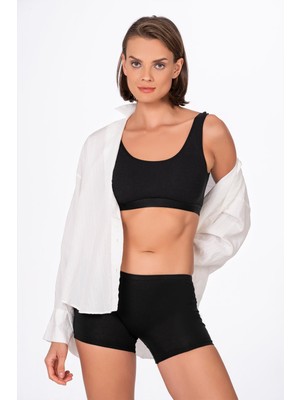 Kompedan Kadın Likralı Süprem Boxer Siyah | Özk K0412