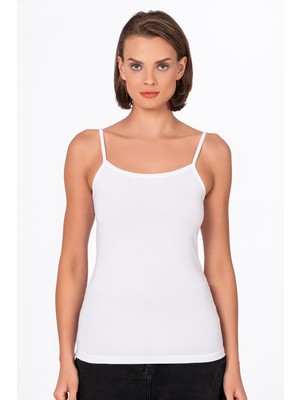 Kompedan Kadın Ince Askılı Atlet Beyaz | K23319