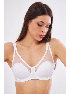 Le Jardin 9200-B Balenli Desteksiz Tül Detaylı Toparlayıcı Soft Cup Sütyen