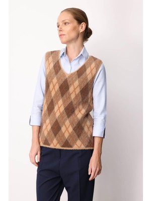 Desen Triko Kadın Baklava Desenli Süveter 37