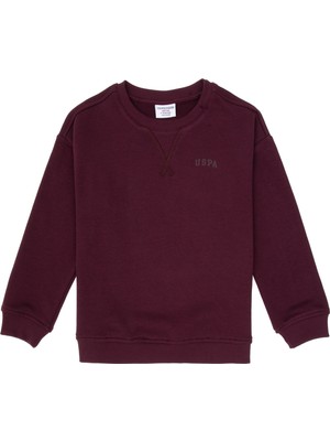 U.S. Polo Assn. Erkek Çocuk Bordo Bisiklet Yaka Basic Sweatshirt 50313829-VR177
