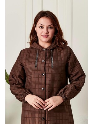 FERACE Kadın Büyük Beden Kapitone Kap