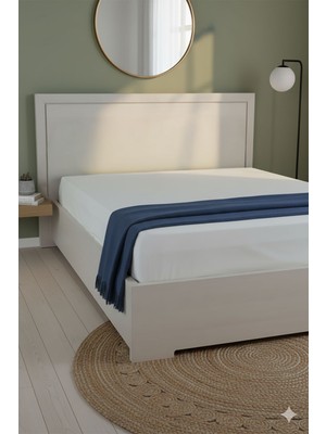 Favora %100 Pamuk Ranforce Premium King Size Lastikli Çarşaf - Beyaz