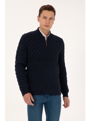 U.S. Polo Assn. Erkek Lacivert Triko Hırka 50308216-VR033