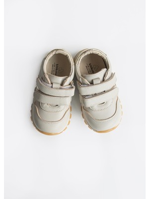 Kitikate Delora Bej Çocuk İlk Adım Ayakkabı Deri Kaymaz Taban ile Şık Tasarım