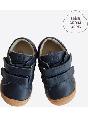 Kitikate Pebby Mavi İlk Adım Ayakkabı Sığır Derisi Kaymaz Taban ile Şık Tasarım