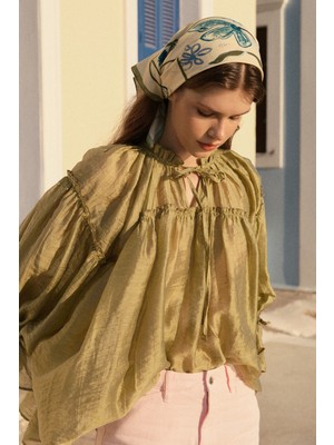 Jolamier Desenli Modal Fular Vase Sarı