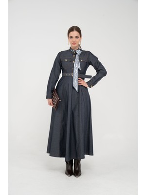 Sasilva Kuşak Detaylı Denim Elbise K1733