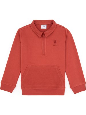 U.S. Polo Assn. Erkek Çocuk Gül Kurusu Yarım Fermuarlı Sweatshirt 50315816-VR026