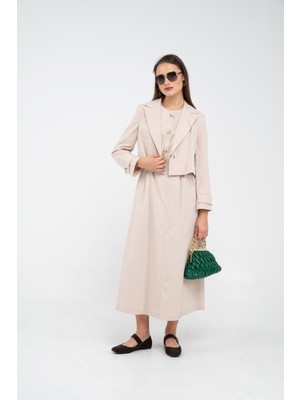 SASILVA Düğme Detaylı Ceketli Elbise Takım K8062
