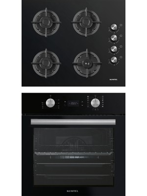 Kumtel Digital Plus 15 Programlı 2\'li Siyah ankastre Set (Ocak-Fırın)