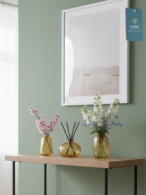 Ynsk 3'lü Minimalist Dekor Cam Vazo, Oda Kokusu Şişesi, Modern Dekor Vazo