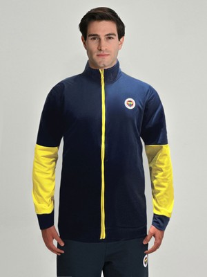 Fenerium Erkek Trıbun Sweat Sarı Lacivert, Dış Mekan Kullanımı İçin Rahat Özellikte, Beden: XS