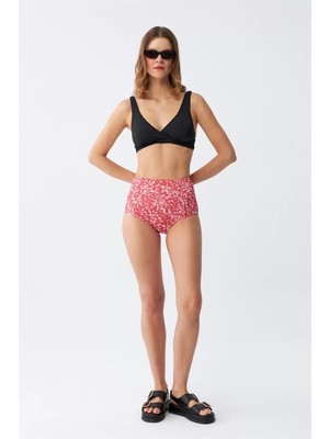 Moda Kadın Pedli Yüksek Bel Bikini Takımı - Siyah