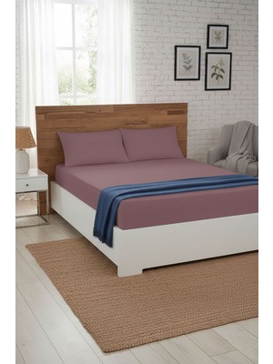 Favora %100 Pamuk Ranforce Premium King Size Lastikli Çarşaf Seti - Gül