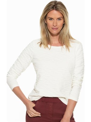 Walbusch 43-5865/886.882 Kabartmalı 0 Yaka  Uzun Kol Tsh