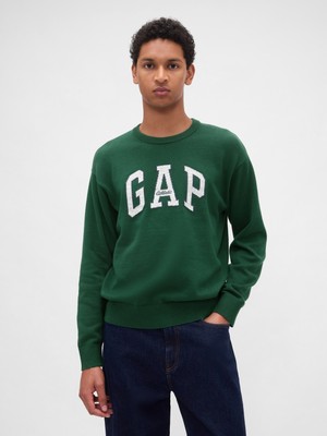 Gap Erkek Yeşil Relaxed Gap Logo Intarsia Sweat