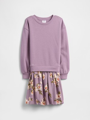 Gap Kız Çocuk Mor Oversized Sweatshirt Elbise