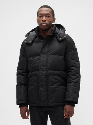 Gap Erkek Siyah Coldcontrol Max Relaxed Heavyweight Puffer Şişme Mont