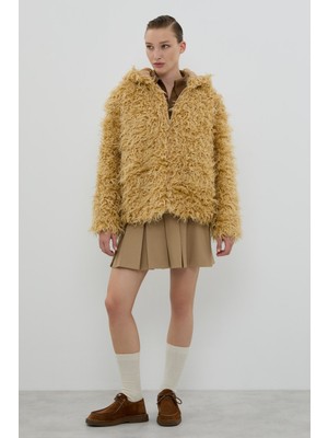 ROMAN Önü Fermuarlı Kapüşonlu Mont Bej K2617519_024