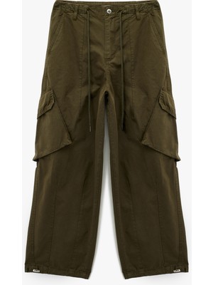 Koton Pamuklu Rahat Kalıp Stoperli Beli Bağcıklı Kargo Cepli Balon Pantolon