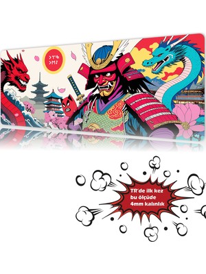 Urzuva Demon Of The Rising Sun 90X40 4mm Kalınlık  Premium Gaming Oyuncu Mousepad, Anti Slip Xxl Mouse Pad