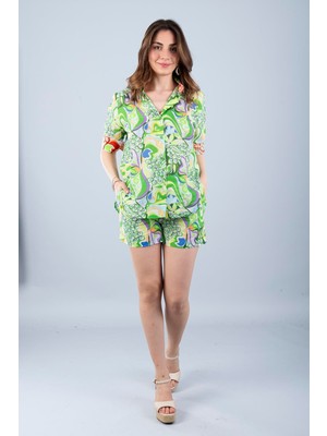 Bonitas Vual Şort Takım Yesıl Cıcek
