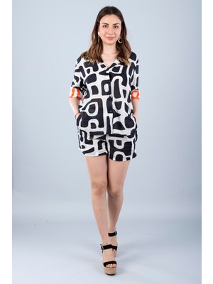 Bonitas Vual Şort Takım Siyah Geometrik