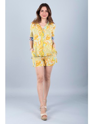 Bonitas Vual Şort Takım Sarı Cıcek