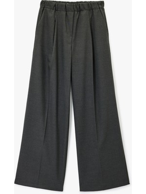 Koton Lastikli Yüksek Bel Cepli Viskon Karışımlı Geniş Paça Pantolon