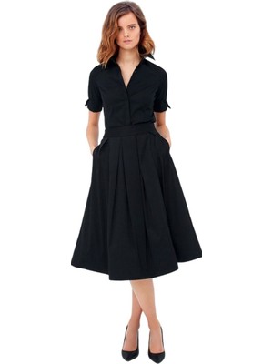 Keten Günlük Yazlık Ofis Kadın Elbisesi