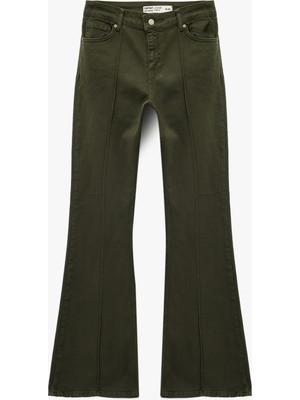 Koton Dar Kesim Nervürlü Ispanyol Paça Jean Pantolon - Flare Jeans