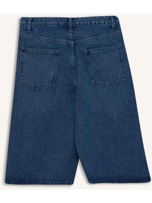 DeFacto Yüksek Bel Jean Bermuda Şort E1615AX25SM