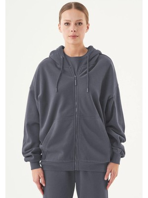 Yakamel Unisex Oversize (3 Iplik) Kalın Içi Polarlı Hırka