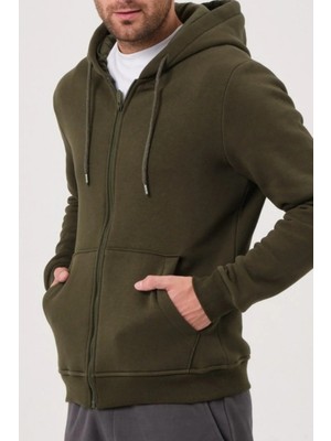 Yakamel Unisex Oversize (3 Iplik) Kalın Içi Polarlı Hırka