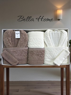 Bella Home 8 Parça Su Yolu Aile Bornoz Seti