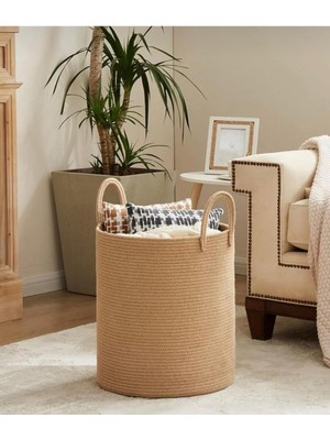 Jütex Home Jüt Hasır Sepet Düzenleyici Oyuncak Çamaşır Sepeti