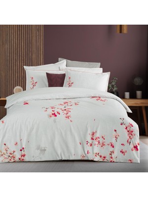 Sarev Orıana Çift Kişilik %100 Pamuk Çift Taraflı Nevresim Takımı Pembe