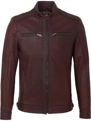 Tergan Kahverengi Hakiki Deri Erkek Hakiki Deri Mont - E25KDM310603-R4W