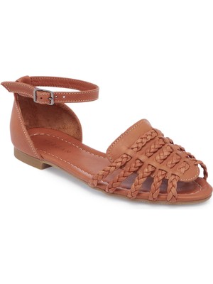 Tergan  Taba Hakiki Deri Kadın Sandalet - K25Y1SN67955-A29