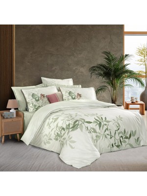 Sarev Nerissa Tek Kişilik %100 Pamuk Çift Taraflı Nevresim Takımı  Yeşil