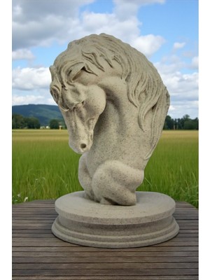 Pamuk's Design 3D Mermer Desenli At Heykeli, Mermer Desenli Dekoratif At Biblosu, Modern Dekorasyon