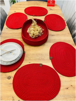 Jütex Home Jüt Hasır Amerikan Servis Oval Supla ve Sepet 7 Li