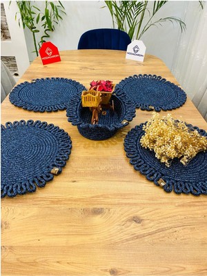 Jütex Home Jüt Hasır Amerikan Servis Supla ve Sepet 5 Parça