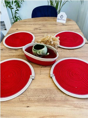 Jütex Home Jüt Hasır Amerikan Servis Supla ve Sepet 5 Parça