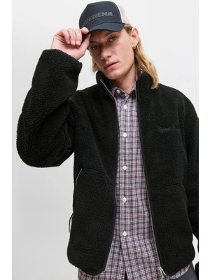 Jack & Jones Erkek Jornorrebro Dik Yaka Teddy Polar Mont 12282890 Siyah