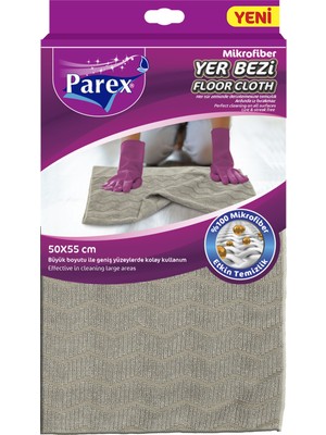 Parex 50 x 55 cm Mikrofiber Yer Bezi Soft Gri Renk Zorlu Kirleri Kolayca Temizler