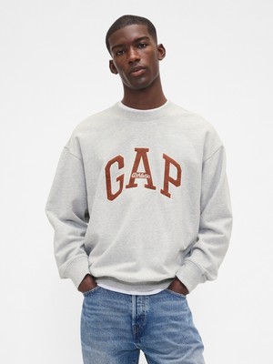 Gap Erkek Gri Heavyweight Oversized Logo Sweatshirt