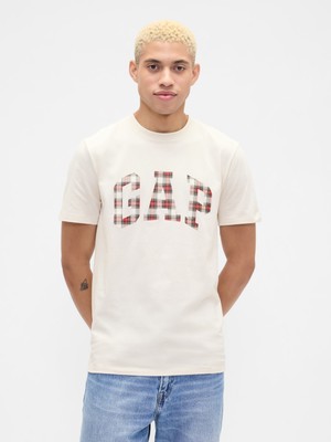 Gap Erkek Kırık Beyaz Everyday Soft Gap Logo T-Shirt